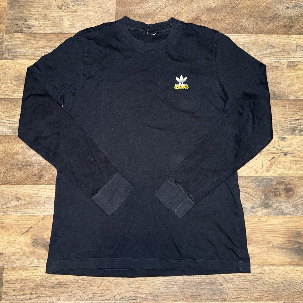 Adidas Unite Long Sleeve Black Double Sided Logo Graphic T-Shirt (No Size Tag)